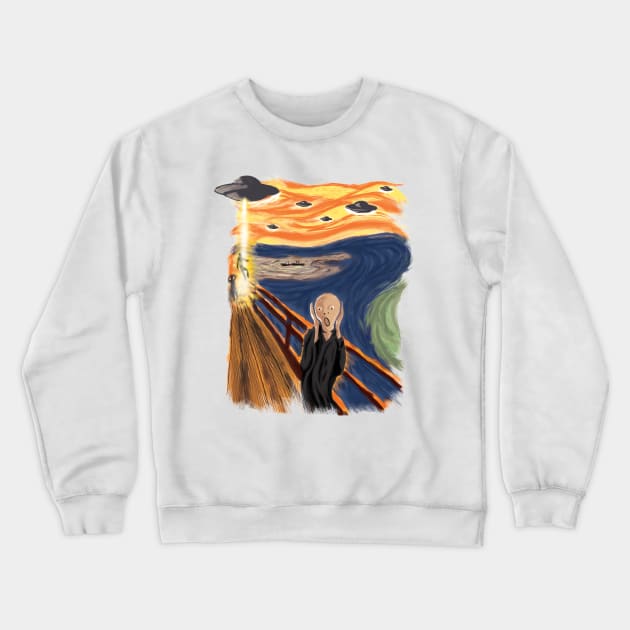 O Grito Crewneck Sweatshirt by RedBug01